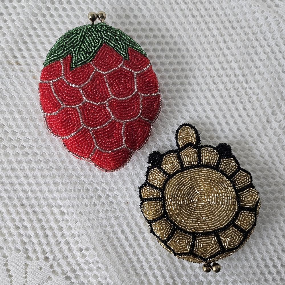 2 Vintage Beaded Change Purses